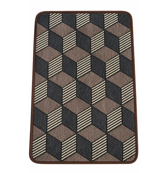Geometric Anti-Slip Floor Mat 80 x 50 cm Soft Absorbent Rug for Bedroom, Living Room, Bathroom, Kitchen & Entryway Washable Non-Skid Decorative Door Mat