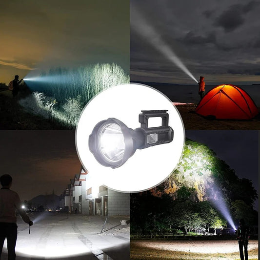 Lacoz Rechargeable Multifunctional Searchlight Handheld Super Bright Powerful Long Range LED Spot Light