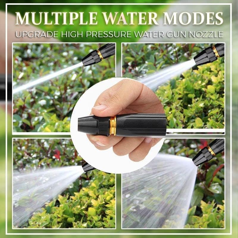 Lacoz Water Spray Gun Car Wash Nozzle High Pressure Nozzle Spray Water Gun Water Jet Hose Nozzles Pipe For Gardening, Bike Car Wash Garden Watering Tool Black High Pressure Nozzle with 3 Attachment