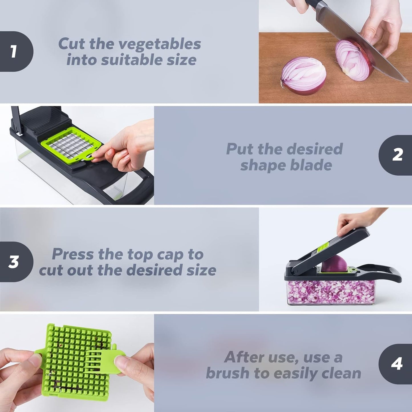 16-in-1 Multifunction Vegetable Chopper & Mandoline Slicer Set with Interchangeable Blades Food Container, Grater, Peeler, Egg Separator & Hand Guard for Fruits and Vegetables