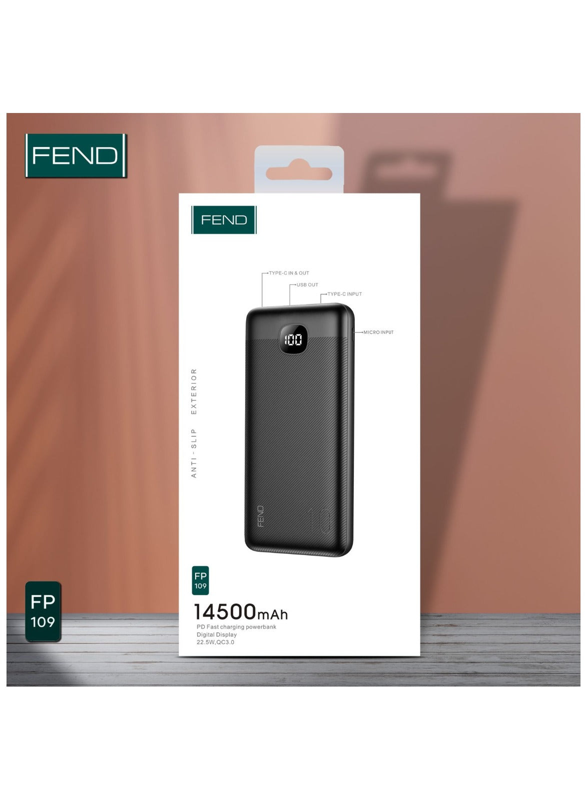 Fend FP 109 14500 mAh 22.5W Fast Charging Power Bank with Digital Display