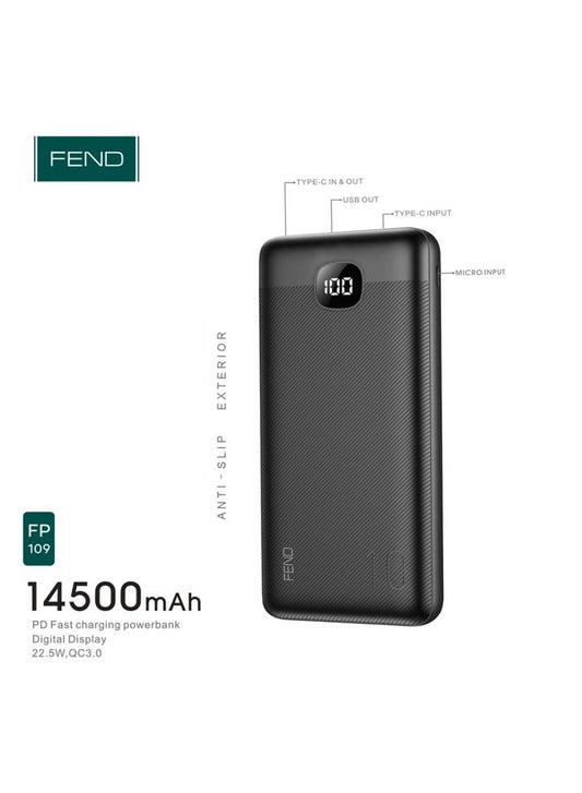 Fend FP 109 14500 mAh 22.5W Fast Charging Power Bank with Digital Display