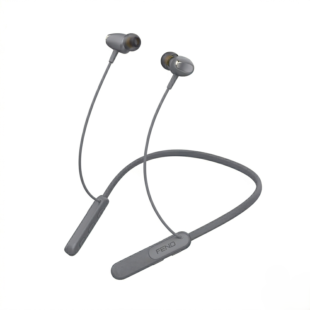 FEND FN120 Wireless Bluetooth Neckband Earphones with Mic, Magnetic Sports Headset, Sweat Resistant, 20H Playtime, Deep Bass Stereo Sound, Secure Fit Earbuds for Running Gym Workout, Compatible with Android & iOS