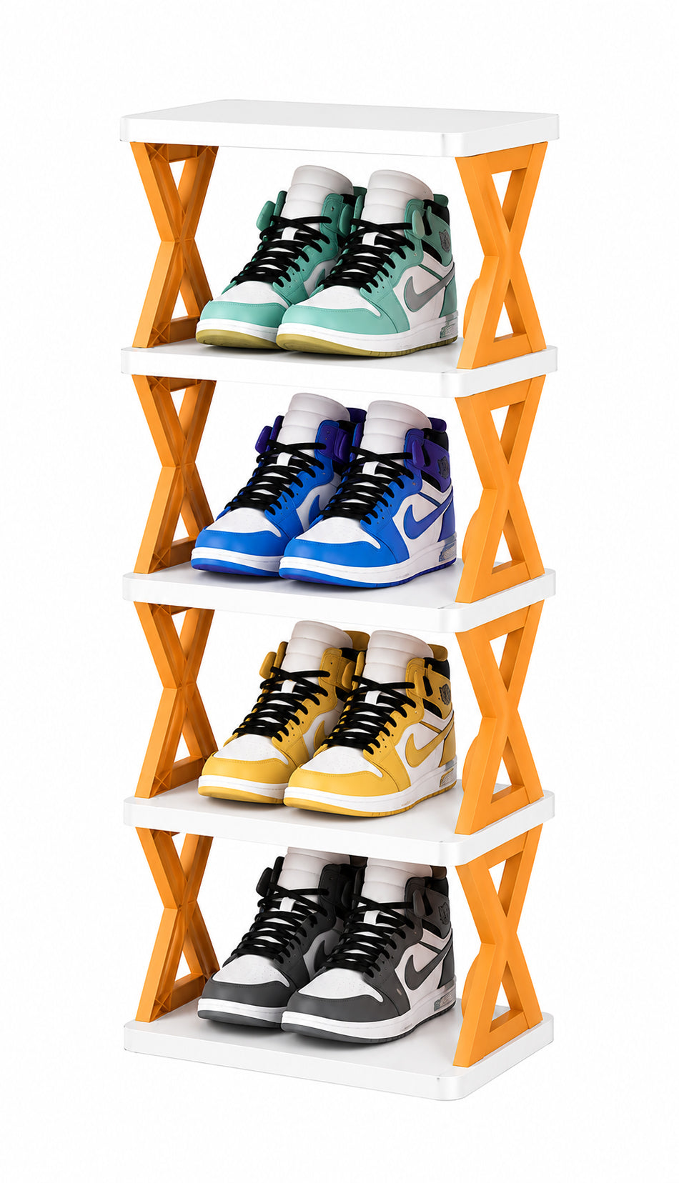 5-Layer Multipurpose Shoe Rack Organizer Space Saving Vertical Shoe Storage Stand with Sturdy Shelves, Compact Footprint, Easy Assembly Rack for Entryway, Bedroom, Closet & Living Room