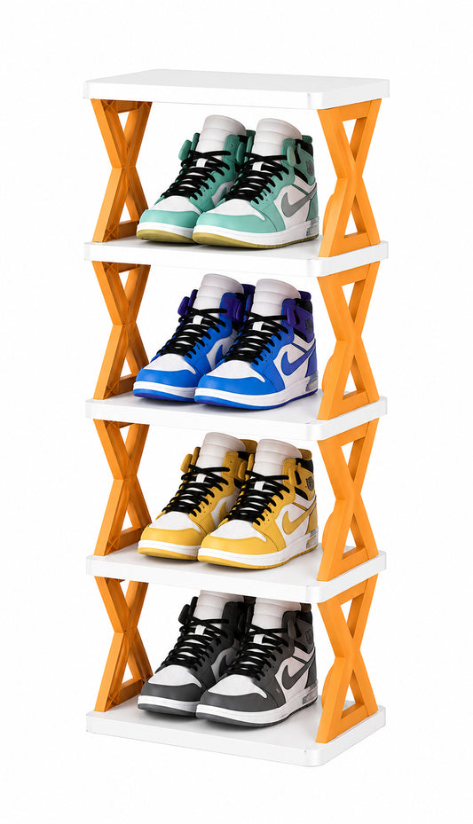 5-Layer Multipurpose Shoe Rack Organizer Space Saving Vertical Shoe Storage Stand with Sturdy Shelves, Compact Footprint, Easy Assembly Rack for Entryway, Bedroom, Closet & Living Room