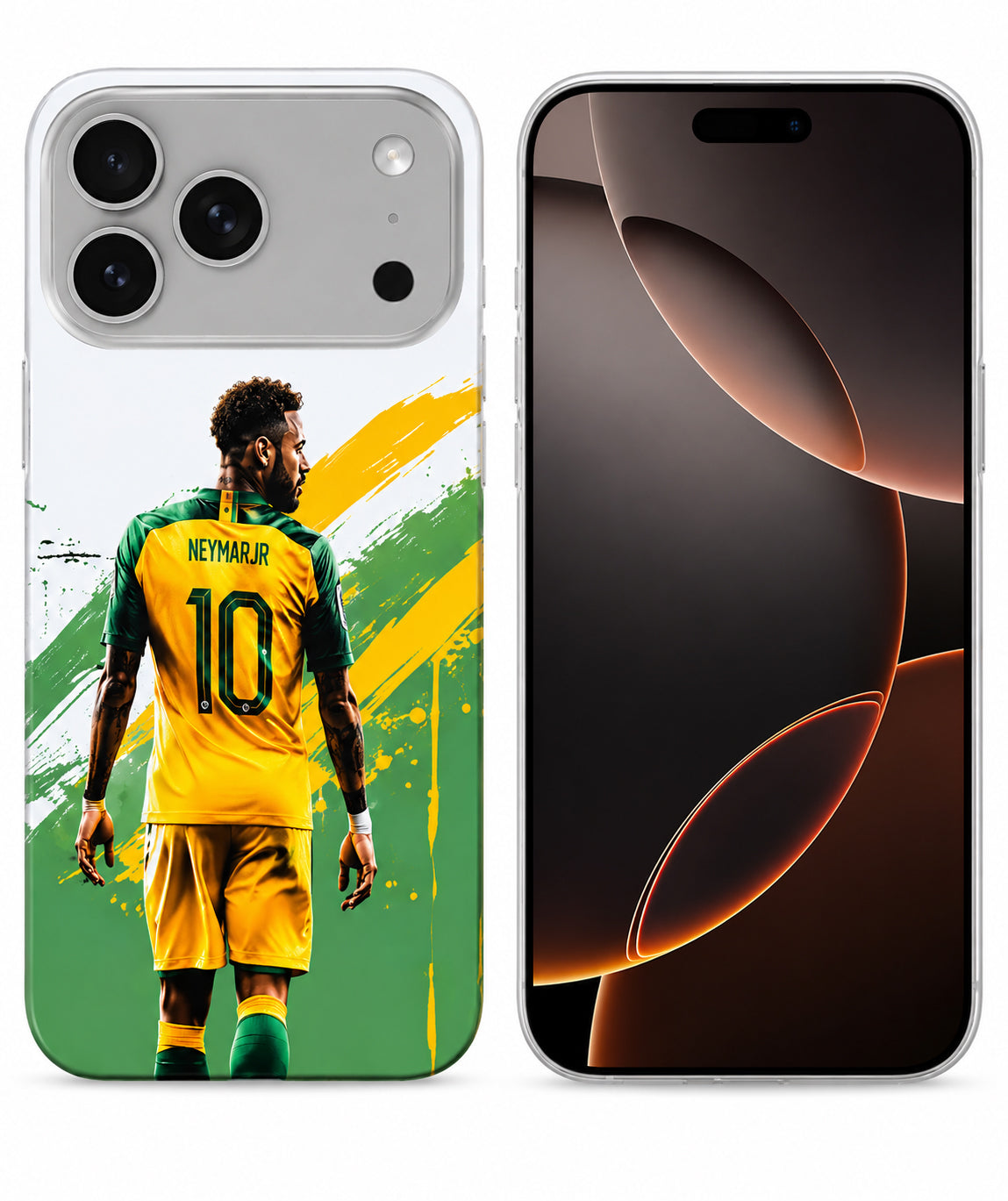 Lacoz Football Theme Neymar Jr Brazil Printed Slim Fit Anti-Scratch Back Case with Precision Cut-Outs and Comfortable Grip Shockproof Protective Cover Compatible With iPhone 17 Pro