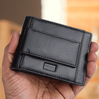 Fend Genuine Leather Card Holder Wallets with RFID Blocking for Men's