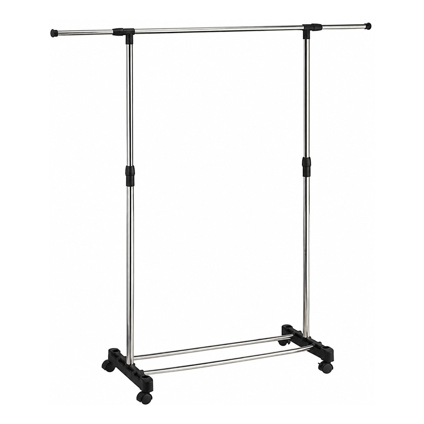 Adjustable Rolling Clothes Rack with Wheels, Heavy Duty Garment Rack, Portable Metal Clothing Hanging Stand, Extendable Coat Rack for Bedroom, Laundry Room, Retail Store & Home Organization