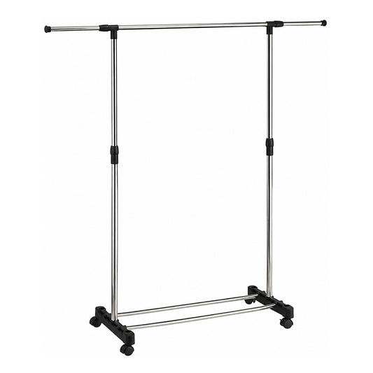 Adjustable Rolling Clothes Rack with Wheels, Heavy Duty Garment Rack, Portable Metal Clothing Hanging Stand, Extendable Coat Rack for Bedroom, Laundry Room, Retail Store & Home Organization