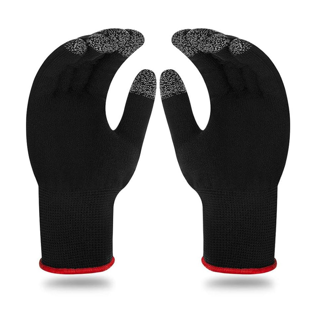 Game Gloves for Mobile Gaming Anti-Sweat Breathable Touch Finger Gloves with High Sensitivity, Anti-Slip & Stretch Fit for PUBG, COD, Racing & FPS Games Black