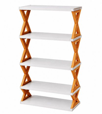 5-Layer Multipurpose Shoe Rack Organizer Space Saving Vertical Shoe Storage Stand with Sturdy Shelves, Compact Footprint, Easy Assembly Rack for Entryway, Bedroom, Closet & Living Room