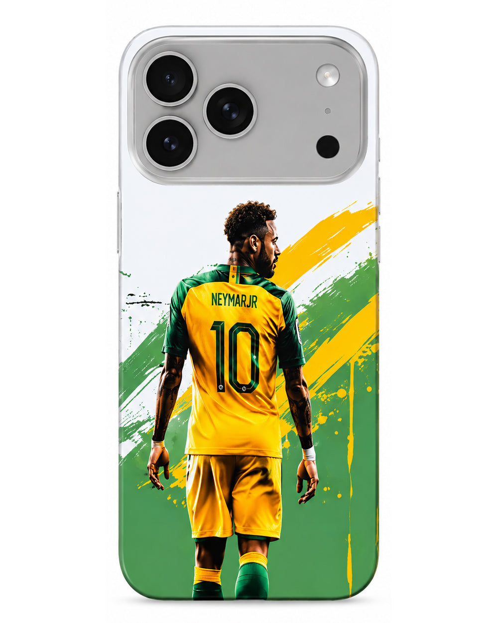 Lacoz Football Theme Neymar Jr Brazil Printed Slim Fit Anti-Scratch Back Case with Precision Cut-Outs and Comfortable Grip Shockproof Protective Cover Compatible With iPhone 17 Pro