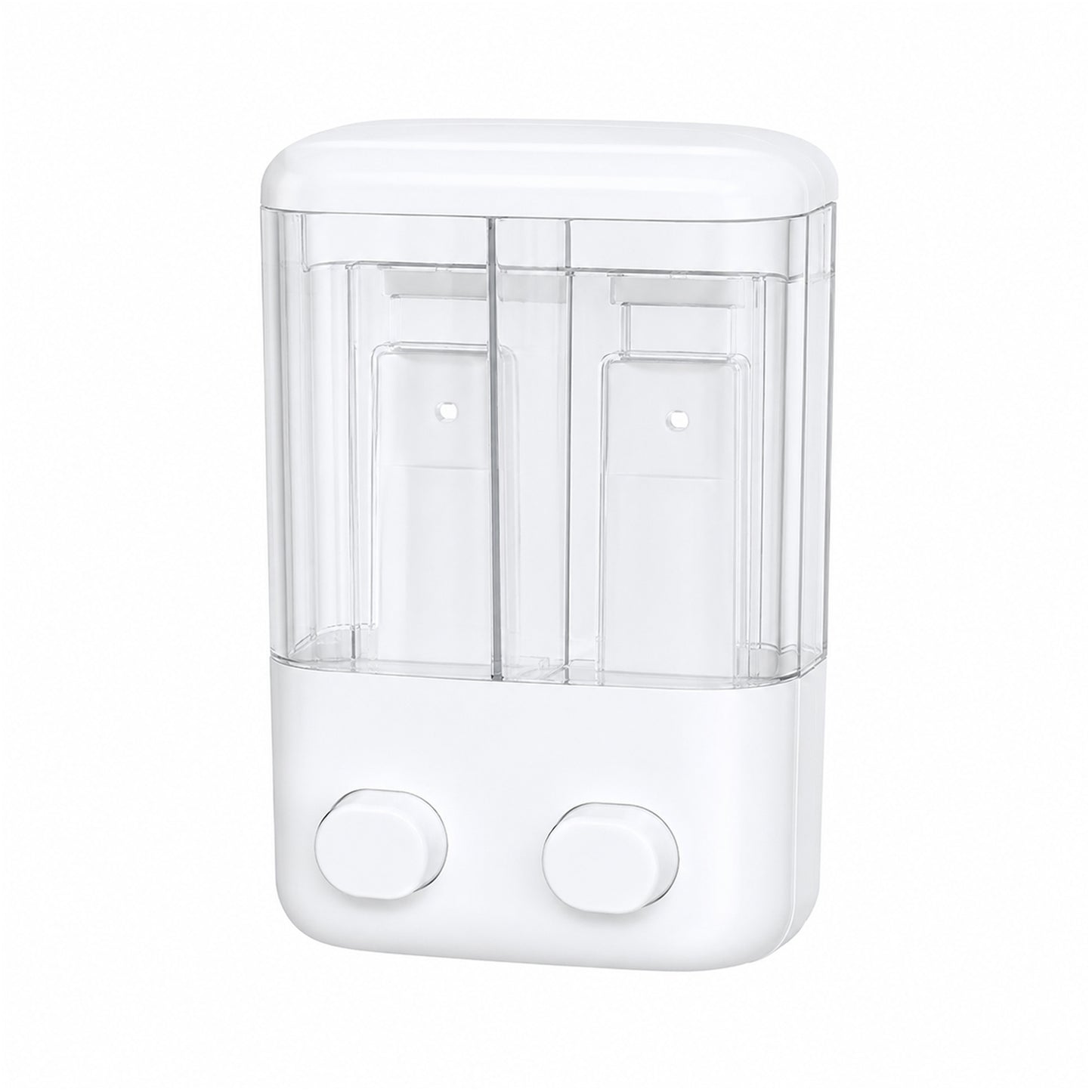 Double Chamber Wall Mounted 1000ml Soap Dispenser Manual Push Pump Liquid Soap & Shampoo Dispenser for Bathroom, Kitchen & Commercial Use