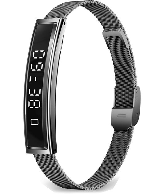 Smart Bracelet Fitness Tracker with Waterproof Heart Rate, Sleep Monitoring Bluetooth 5.3 Health Tracker Bracelet Designed for Ladies and Gents Black
