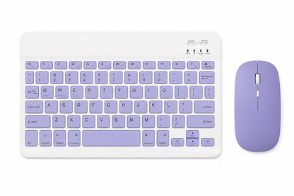 Wireless Bluetooth Keyboard and Mouse Combo – Rechargeable Slim Keyboard Kit with Multi-Device Support, Silent Click Mouse, Long Battery Life, Compact Portable Design for Laptop, PC, Tablet Purple