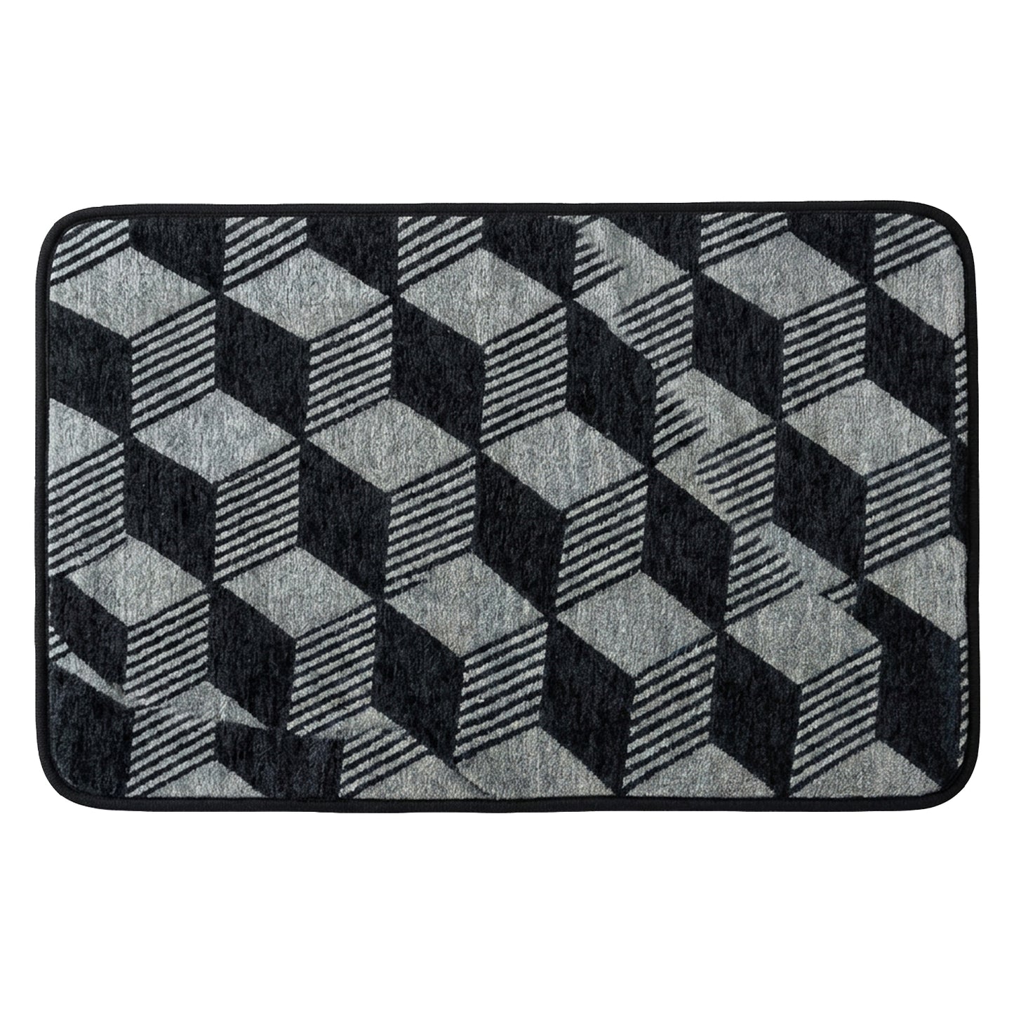 Geometric Anti-Slip Floor Mat 80 x 50 cm Soft Absorbent Rug for Bedroom, Living Room, Bathroom, Kitchen & Entryway Washable Non-Skid Decorative Door Mat