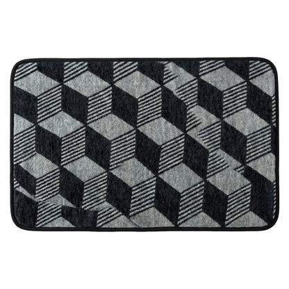 Geometric Anti-Slip Floor Mat 80 x 50 cm Soft Absorbent Rug for Bedroom, Living Room, Bathroom, Kitchen & Entryway Washable Non-Skid Decorative Door Mat