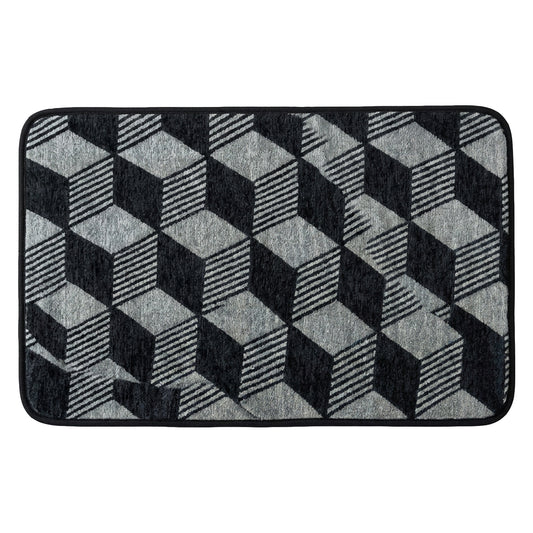 Geometric Anti-Slip Floor Mat 80 x 50 cm Soft Absorbent Rug for Bedroom, Living Room, Bathroom, Kitchen & Entryway Washable Non-Skid Decorative Door Mat