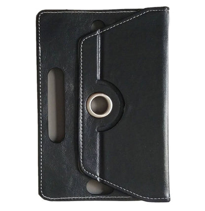 Universal 7 Inch Tablet Case Cover Premium PU Leather 360° Rotating Stand Folio Wallet Case with Elastic Clips & Camera Slots