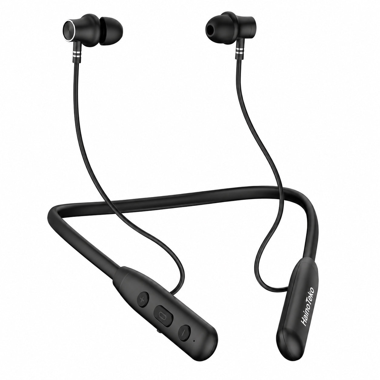 HainoTeko HN-44 Wireless Neckband Earphones Bluetooth Magnetic Earphone with 40 Hours Playtime, Vibration Alert, Hi-Res Audio, Karaoke Mode & Built-in Mic – Black