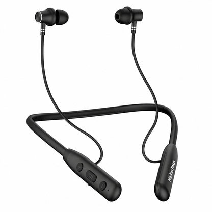 HainoTeko HN-44 Wireless Neckband Earphones Bluetooth Magnetic Earphone with 40 Hours Playtime, Vibration Alert, Hi-Res Audio, Karaoke Mode & Built-in Mic – Black