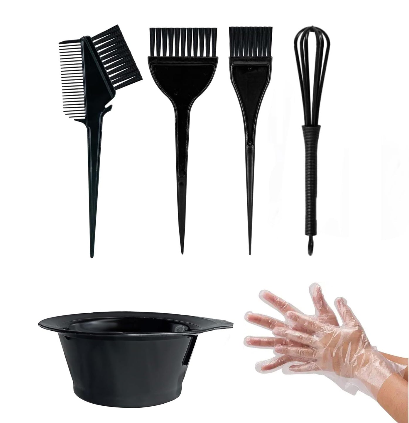 Hair Dye Color Brush and Bowl Set – Professional Hair Coloring Kit with Mixing Bowl, Dye Brushes, Tint Comb, Whisk, Gloves for Salon and Home Use