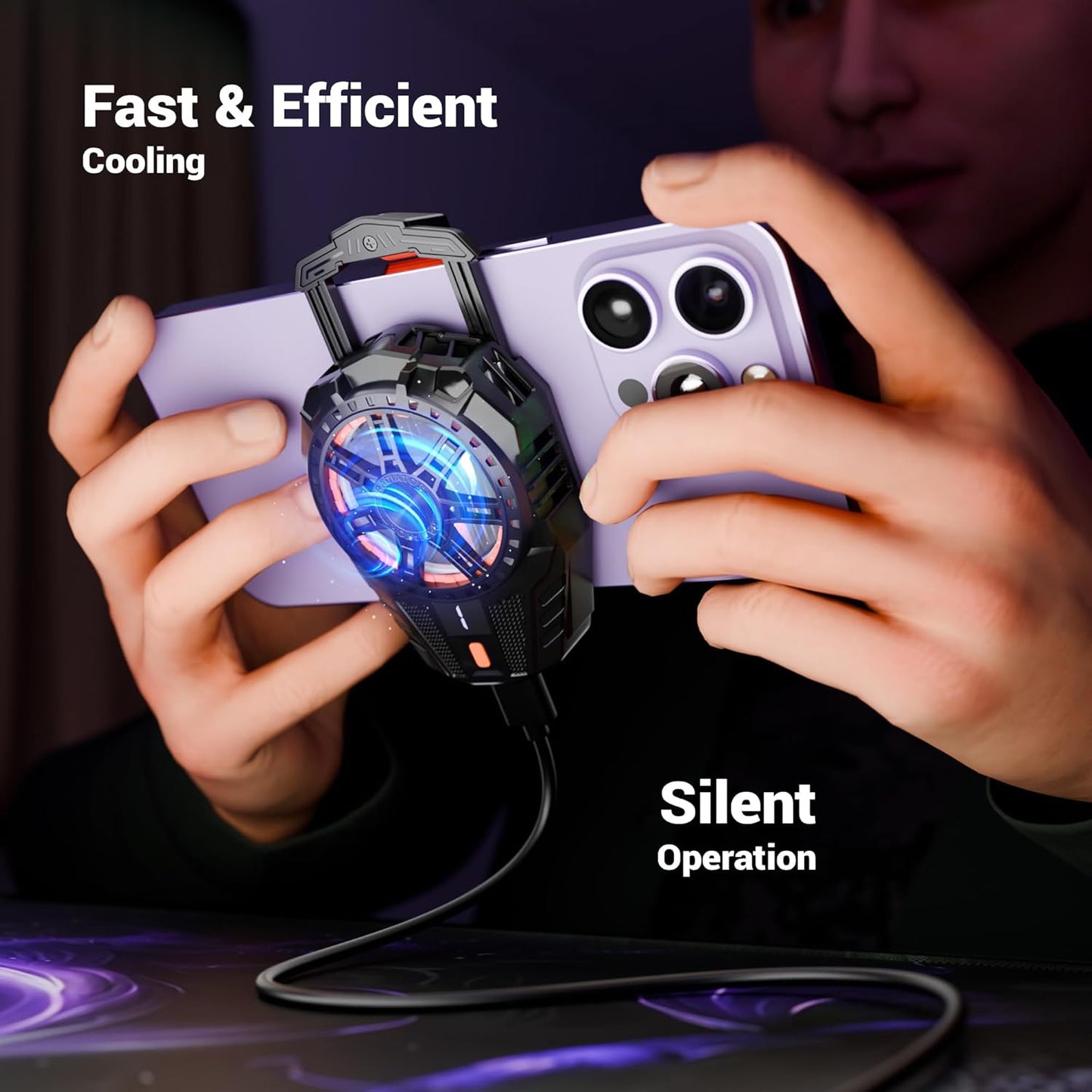 Gaming Phone Cooler and Firestick Grip Controller Combo Universal Clip-On Smartphone Cooler Fan With Fire-Trigger