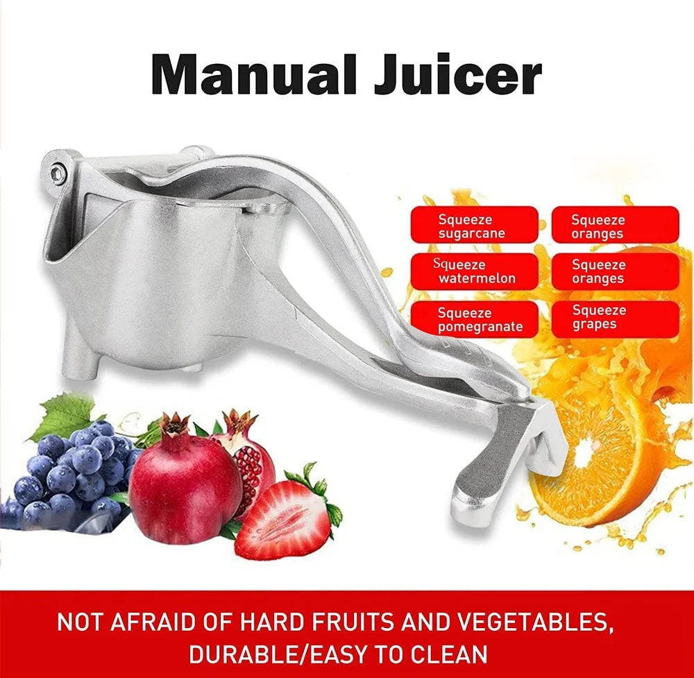 Manual Hand Press Juicer | Heavy-Duty Aluminum Alloy Citrus & Fruit Juicer | Easy Squeeze Lemon, Orange & Fruit Juice Extractor with Food-Grade Filter