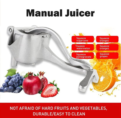 Manual Hand Press Juicer | Heavy-Duty Aluminum Alloy Citrus & Fruit Juicer | Easy Squeeze Lemon, Orange & Fruit Juice Extractor with Food-Grade Filter