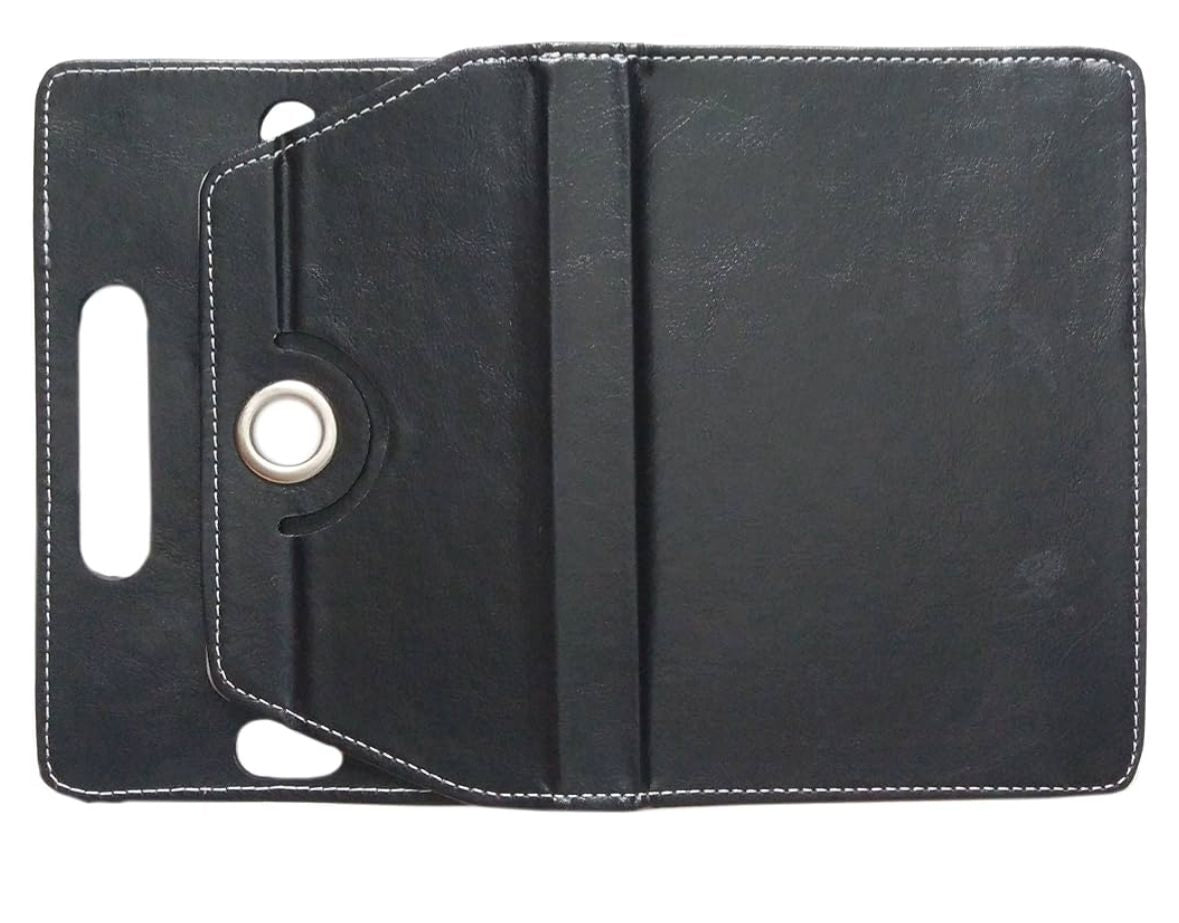 Universal 7 Inch Tablet Case Cover Premium PU Leather 360° Rotating Stand Folio Wallet Case with Elastic Clips & Camera Slots