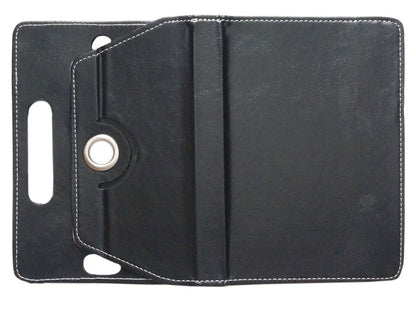 Universal 7 Inch Tablet Case Cover Premium PU Leather 360° Rotating Stand Folio Wallet Case with Elastic Clips & Camera Slots