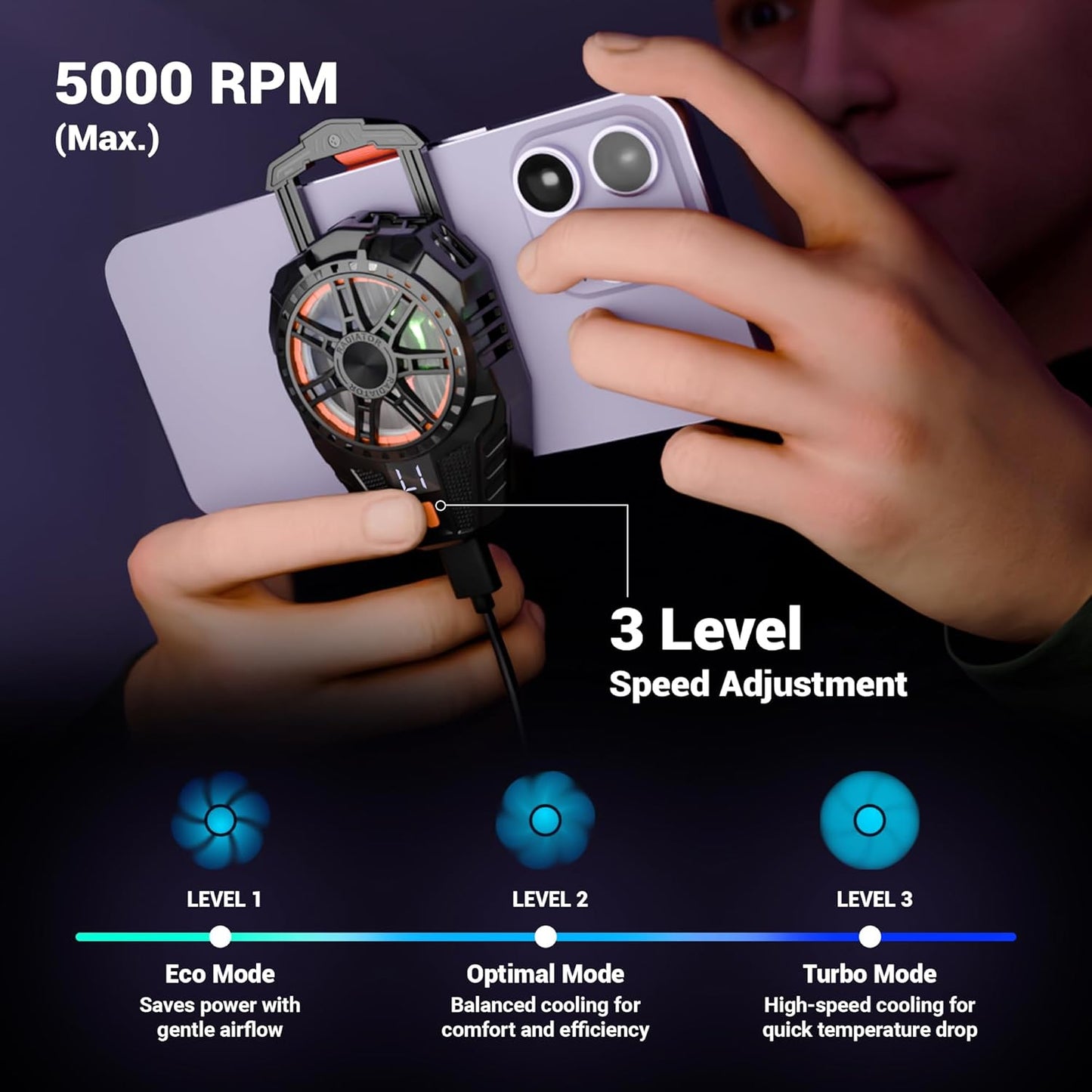 Gaming Phone Cooler and Firestick Grip Controller Combo Universal Clip-On Smartphone Cooler Fan With Fire-Trigger