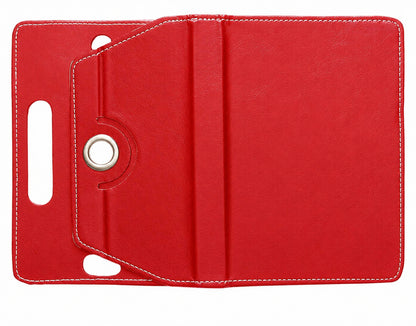 Universal 7 Inch Tablet Case Cover Premium PU Leather 360° Rotating Stand Folio Wallet Case with Elastic Clips & Camera Slots
