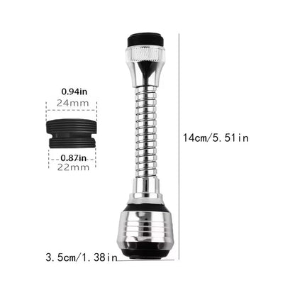 360° Swivel Kitchen Faucet Aerator with Flexible Hose-Water-Saving Sink Tap Nozzle Attachment, Universal Rotating Faucet Extender for Kitchen & Bathroom Sinks