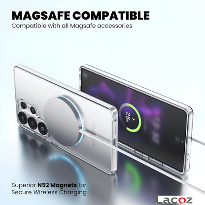 Premium Magnetic Transparent Phone Case for Samsung Galaxy S26 Ultra Crystal Clear Protective Cover with Strong Magnetic Ring for Wireless Charging