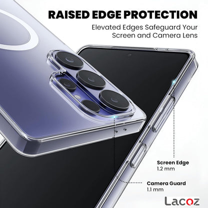 Premium Magnetic Transparent Phone Case for Samsung Galaxy S26 Ultra Crystal Clear Protective Cover with Strong Magnetic Ring for Wireless Charging