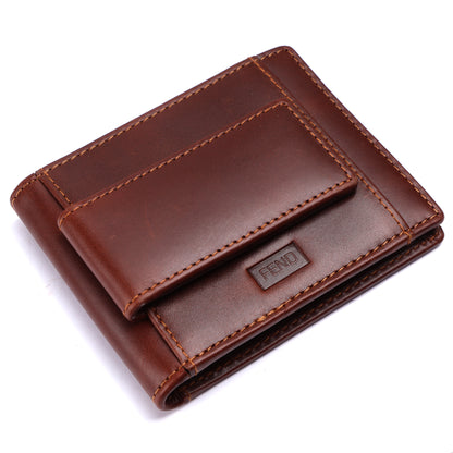 Fend Genuine Leather Card Holder Wallets with RFID Blocking for Men's