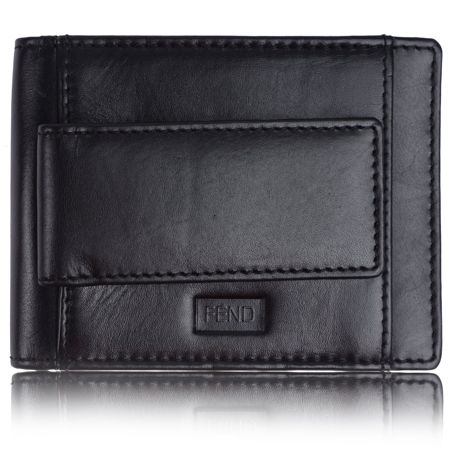 Fend Genuine Leather Card Holder Wallets with RFID Blocking for Men's
