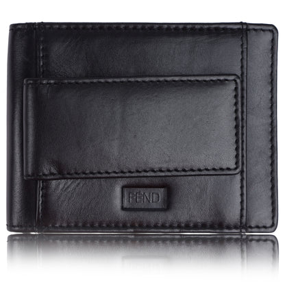 Fend Genuine Leather Card Holder Wallets with RFID Blocking for Men's