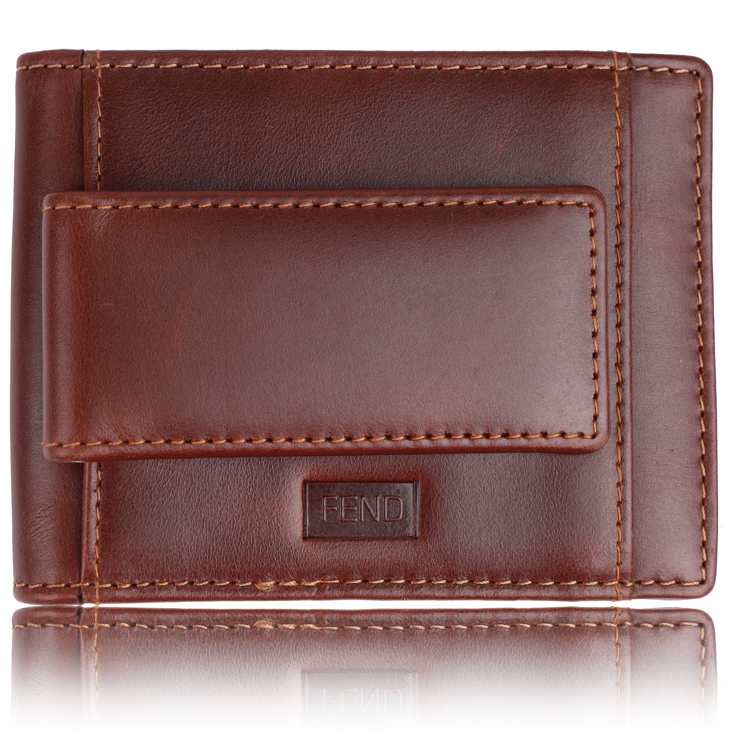 Fend Genuine Leather Card Holder Wallets with RFID Blocking for Men's