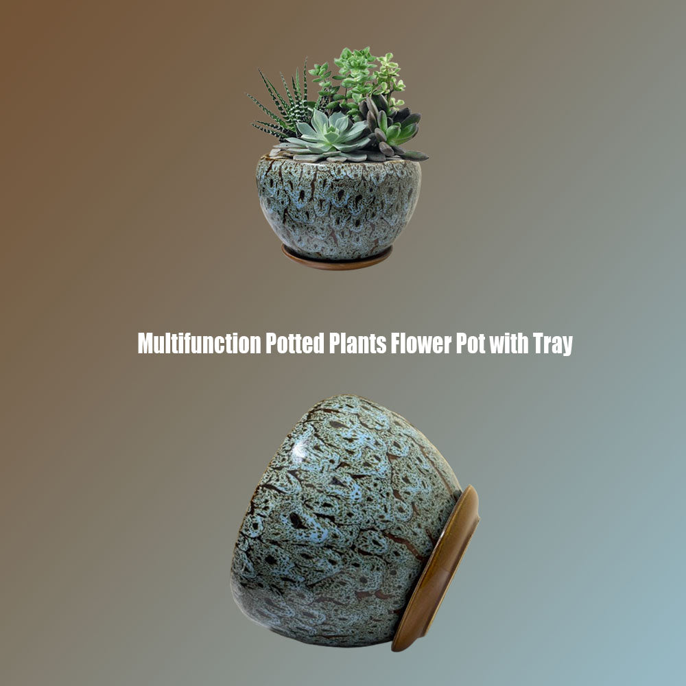Set of 3 Speckled Ceramic Planters and Organiser Bowls Versatile Desktop Storage Containers, Decorative Indoor Plant Pots for Modern Home and Office