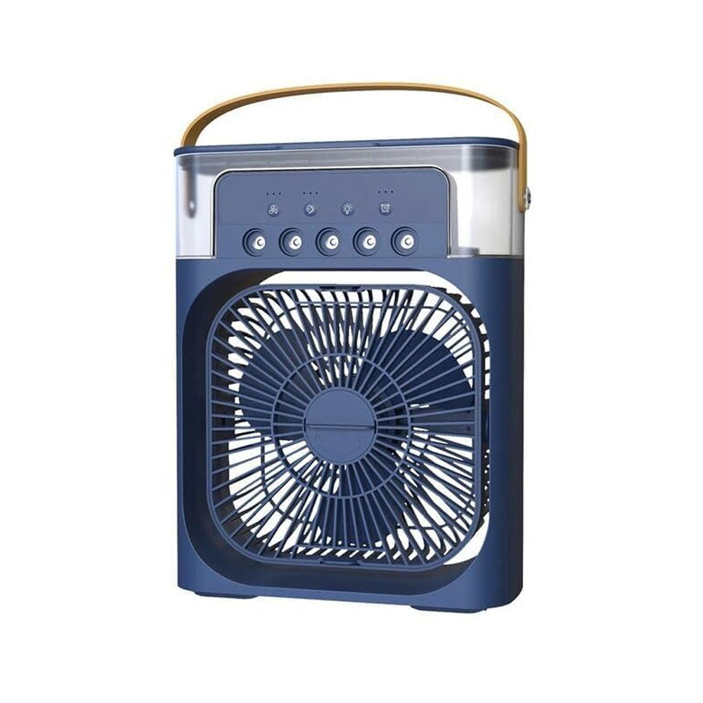Portable Air Cooler Fan with Humidifier 3-Speed Turbo Cooling LED Night Light USB Powered Personal Air Cooler for Home, Office & Travel Blue