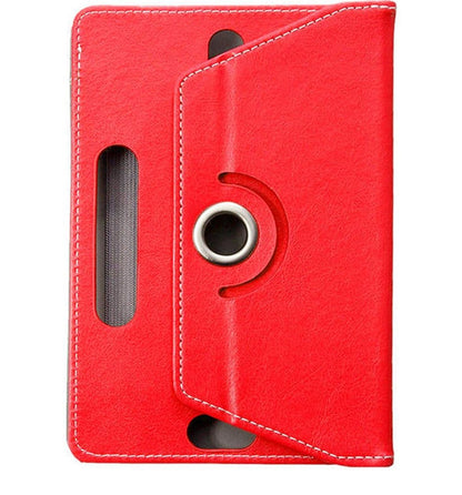 Universal 7 Inch Tablet Case Cover Premium PU Leather 360° Rotating Stand Folio Wallet Case with Elastic Clips & Camera Slots