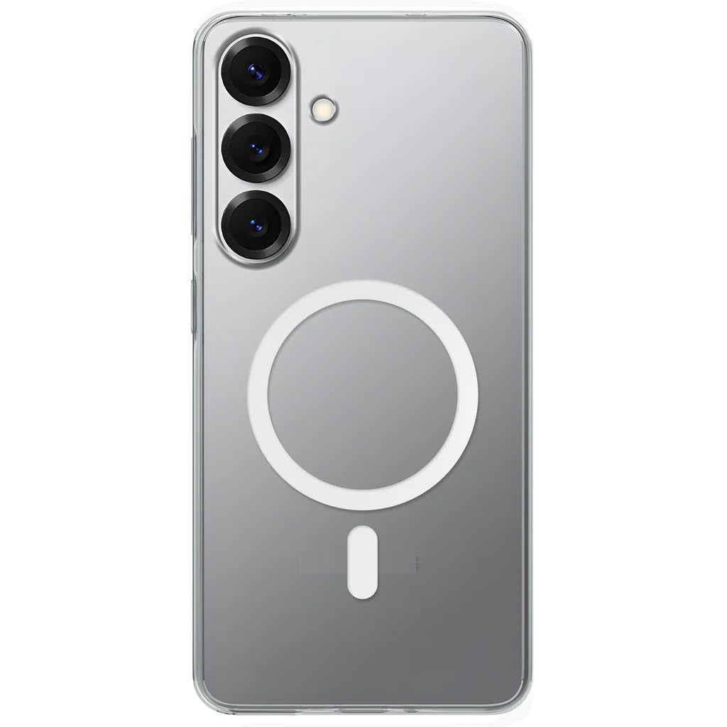 Premium Magnetic Transparent Phone Case for Samsung Galaxy S25 Crystal Clear Protective Cover with Strong Magnetic Ring for Wireless Charging
