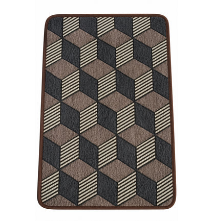 Geometric Anti-Slip Floor Mat 80 x 50 cm Soft Absorbent Rug for Bedroom, Living Room, Bathroom, Kitchen & Entryway Washable Non-Skid Decorative Door Mat