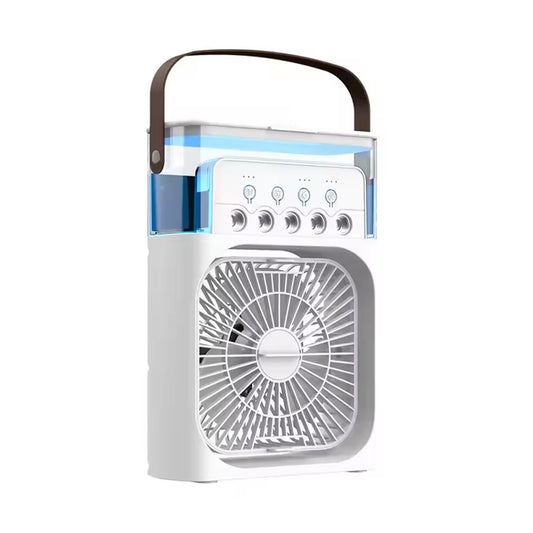 Portable Air Cooler Fan with Humidifier 3-Speed Turbo Cooling LED Night Light USB Powered Personal Air Cooler for Home, Office & Travel White