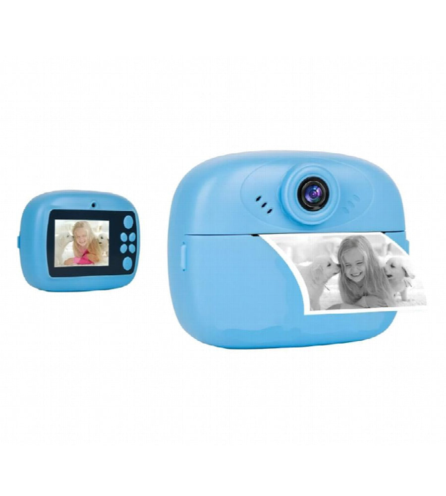 KC02 Kids Instant Print Camera Thermal Printing Camera for Children with 2.4” LCD Screen | Video Recording | MP3 Player | Rechargeable Battery | Includes Print Paper Blue