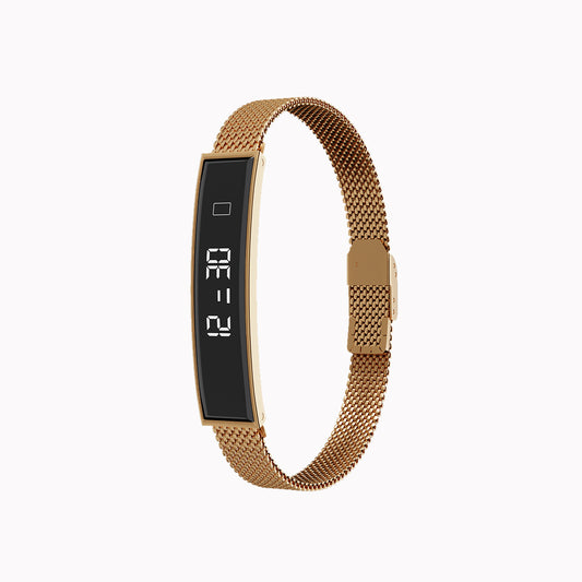 Smart Bracelet Fitness Tracker with Waterproof Heart Rate, Sleep Monitoring Bluetooth 5.3 Health Tracker Bracelet Designed for Ladies and Gents Gold