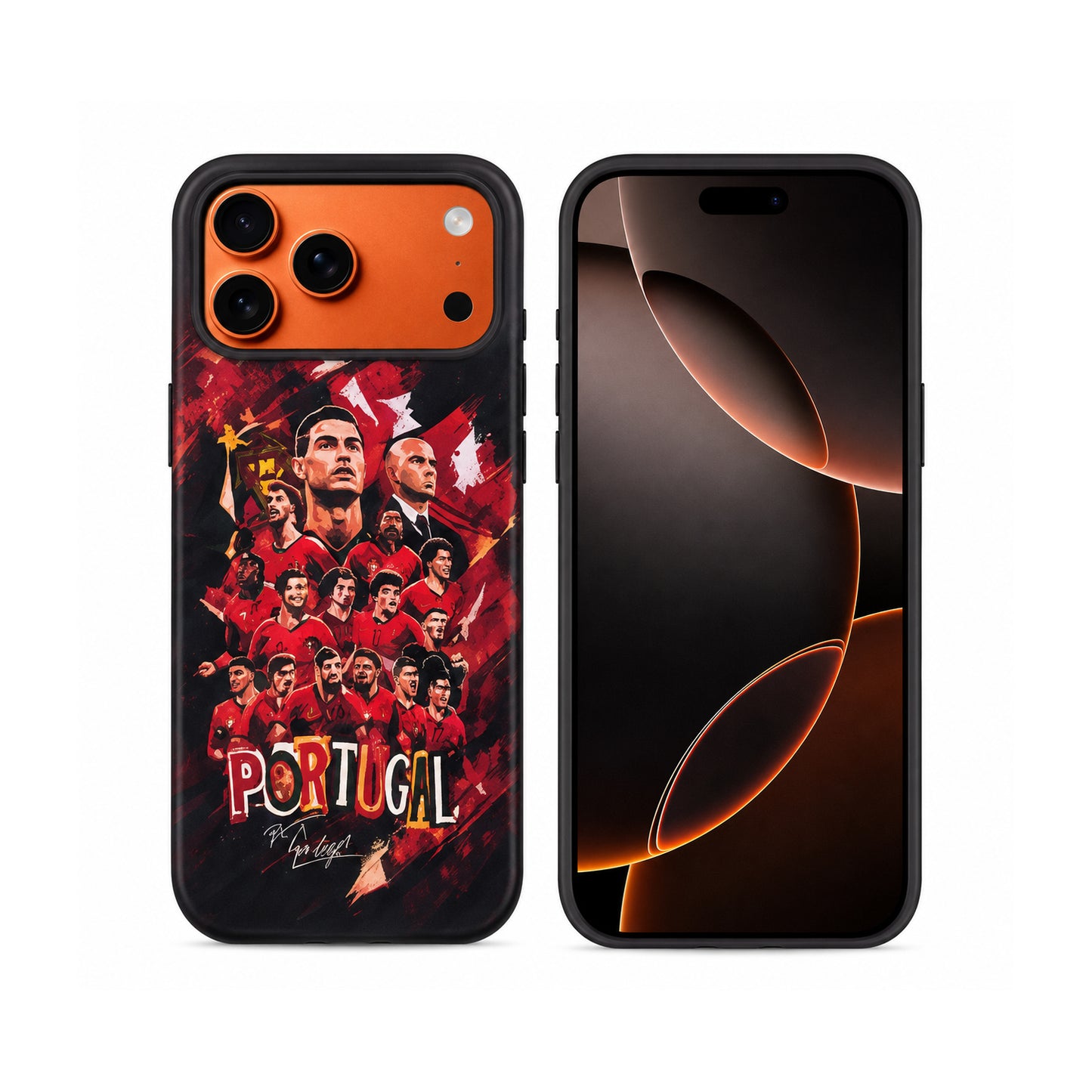 Lacoz Football Theme Portugal Team Printed Slim Fit Anti-Scratch Back Case with Precision Cut-Outs and Comfortable Grip Shockproof Protective Cover Compatible With iPhone 15 Pro Max