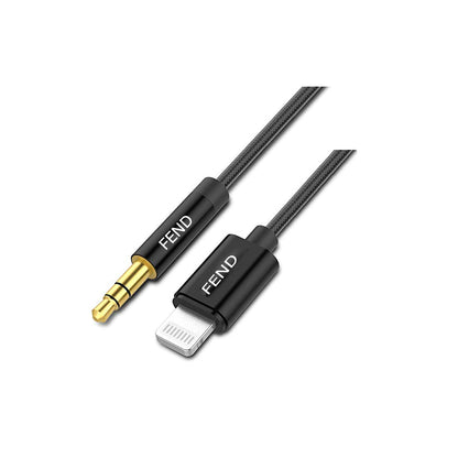 Fend Lightning to 3.5mm Aux Audio Cable Aux Cord for iPhone iPad to Car Home Stereo Speaker with 3.5mm Headphone Jack Adapter Support fabric Strong cable Black